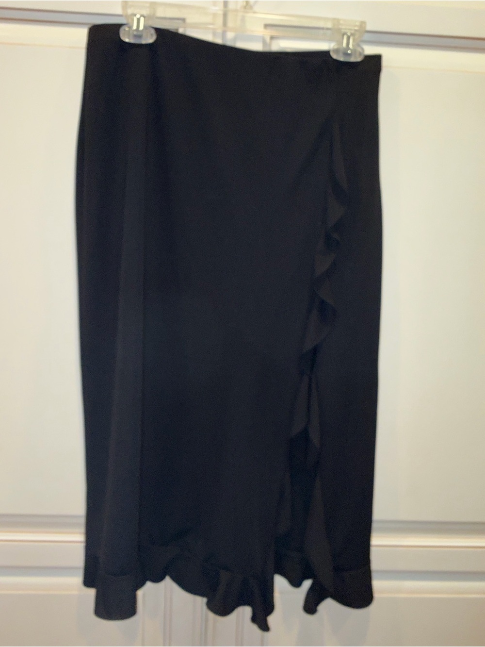 Black Ruffle Midi Skirt
